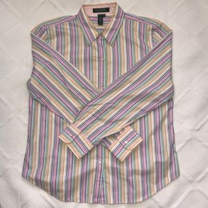 Ralph Lauren Pink Multi-Stripe Top